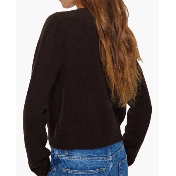 Reformation Clara Cashmere Crew Cardigan in Mole - Picture 2 of 8